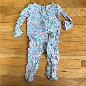 Caden Lane Pastel Floral Kids RuffleButt Footie
